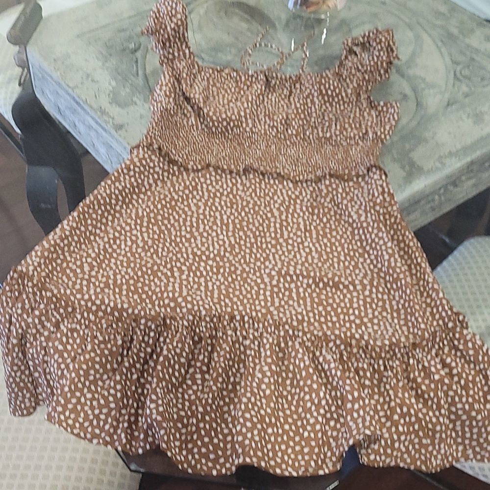 𝅺womens Summer Ruffle Sleeve Sweetheart Neckline Printing Dress Mini Dress - Picture 2 of 12